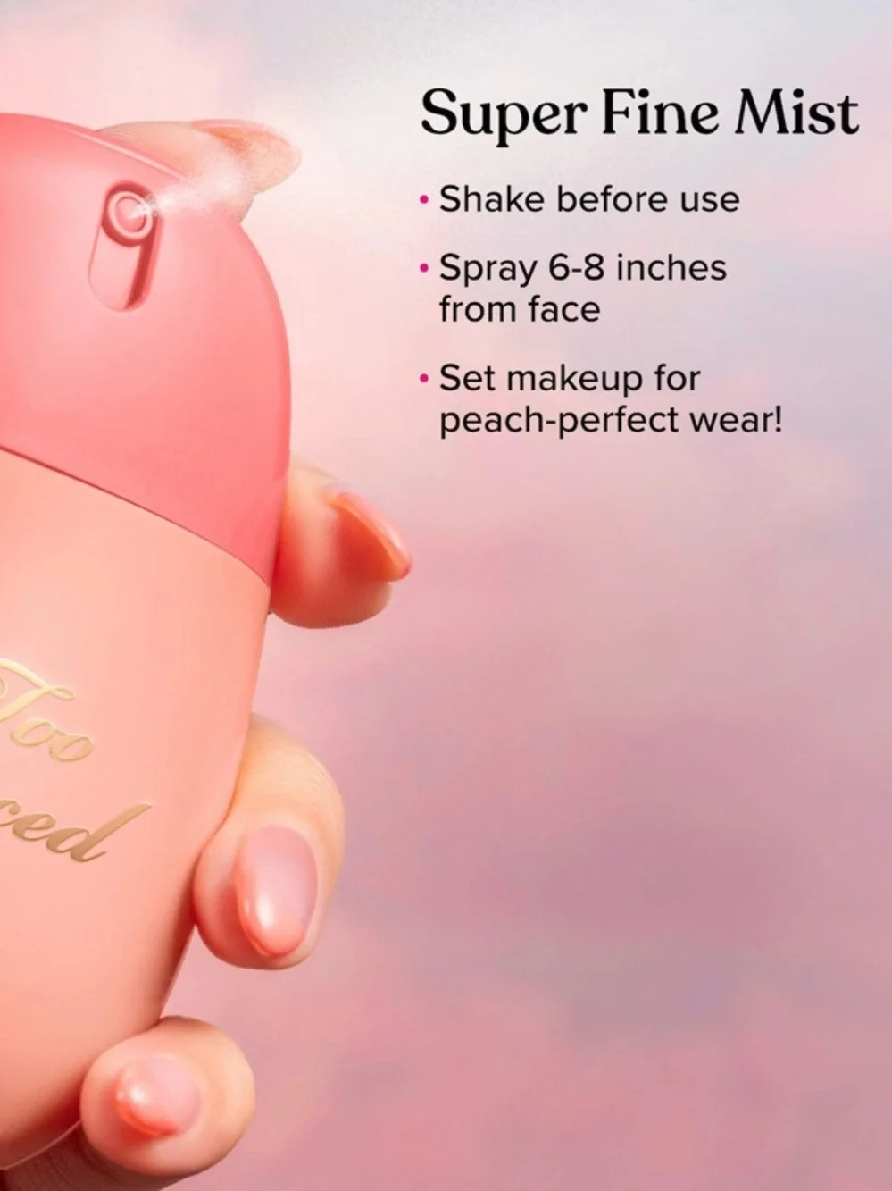 🍑 Too Faced Primed Peach Hydrating Setting Spray New FullSz